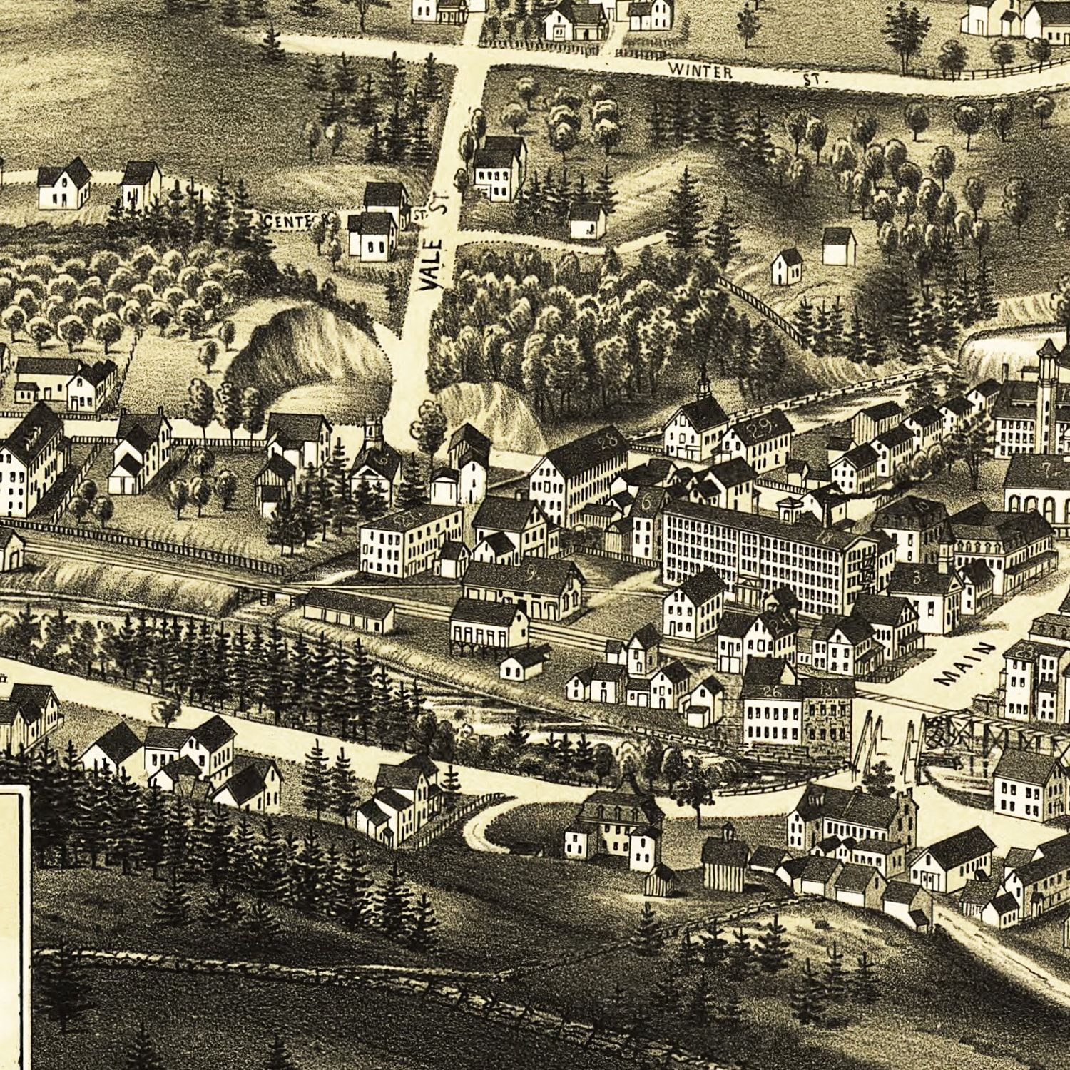 Vintage Map of Peterborough, New Hampshire 1886