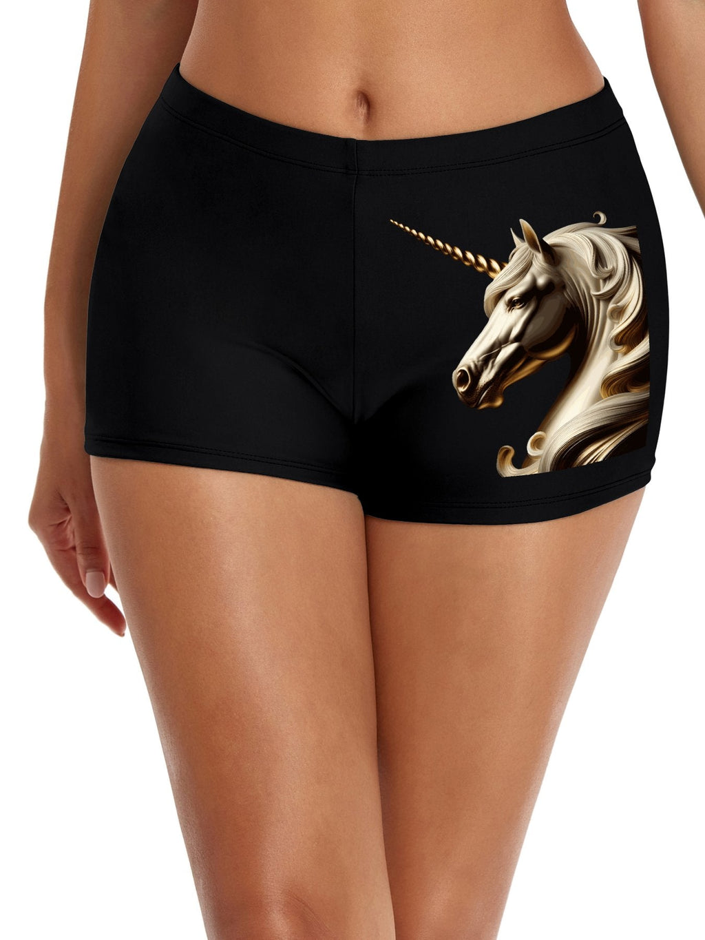 Golden Unicorn Boyshorts Boxer Briefs for Women (Front Printing)