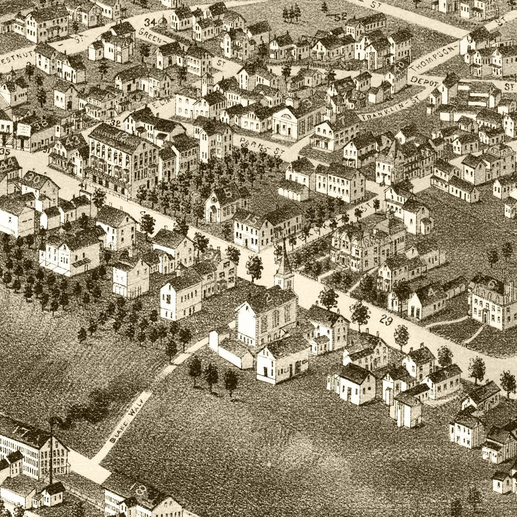 Vintage Map of Pittsfield, New Hampshire 1884