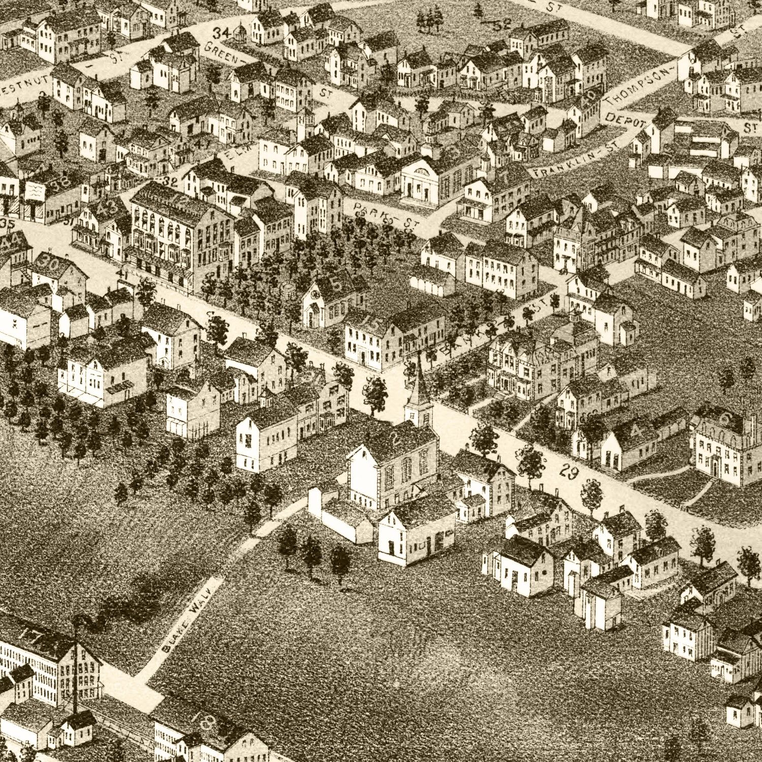 Vintage Map of Pittsfield, New Hampshire 1884