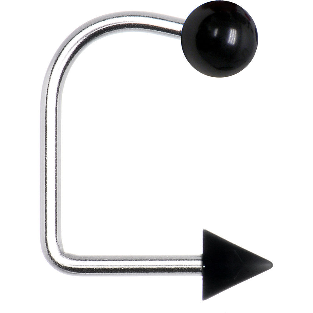 14G Black Acrylic Ball Cone Lippy Loop Labret