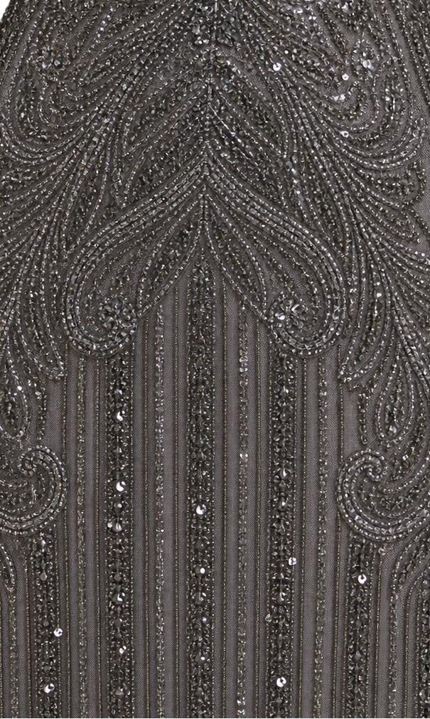 High Neck Beaded Dress with Long Cape |  28834