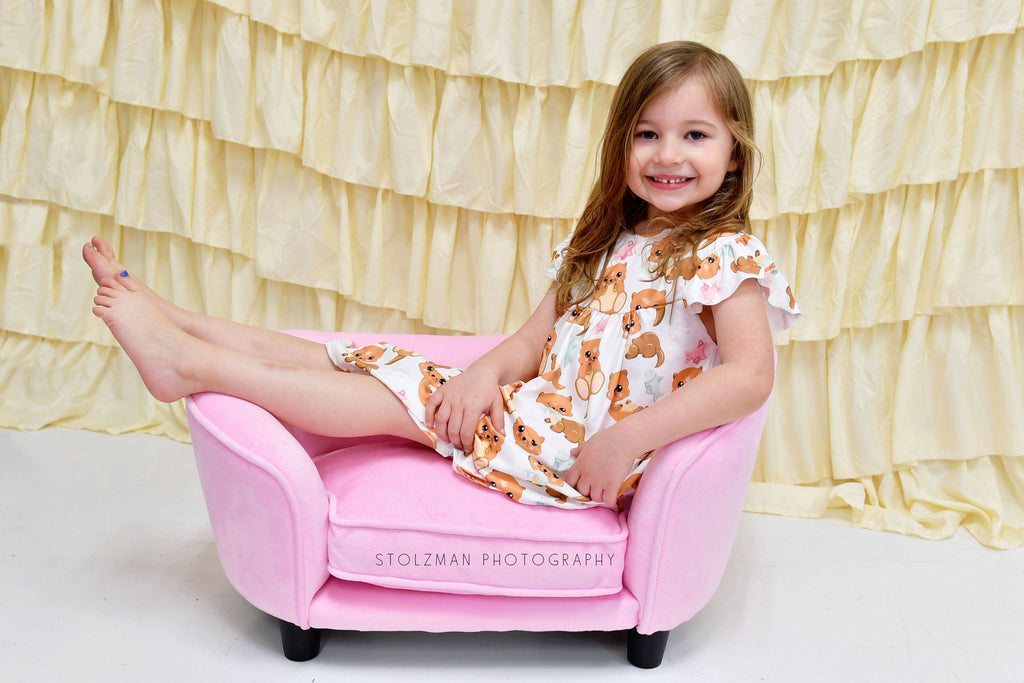 Otter Milk Silk Flutter Dress