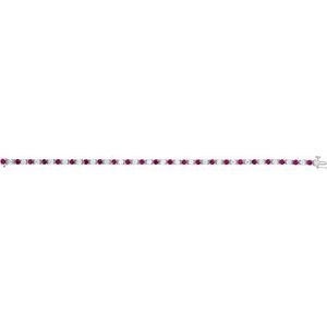 14K White Gold Natural Ruby & 2 1/3 CTW Natural Diamond 7" Bracelet – image 3