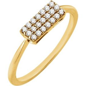 14K Yellow Gold 1/6 CTW Natural Diamond Cluster Ring