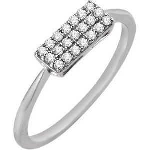 14K White Gold 1/6 CTW Natural Diamond Cluster Ring