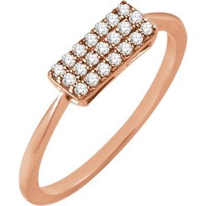 14K Rose Gold 1/6 CTW Natural Diamond Cluster Ring