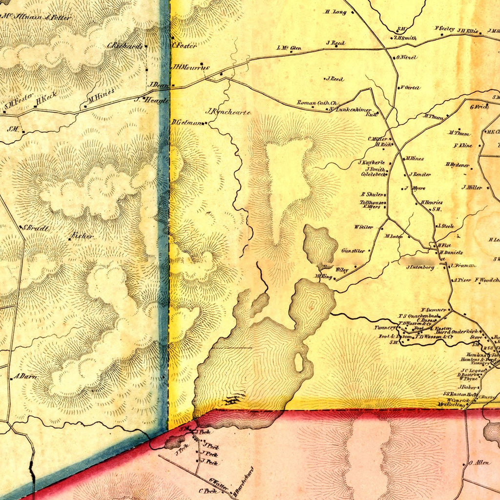 Vintage Map of Fulton County, New York 1856