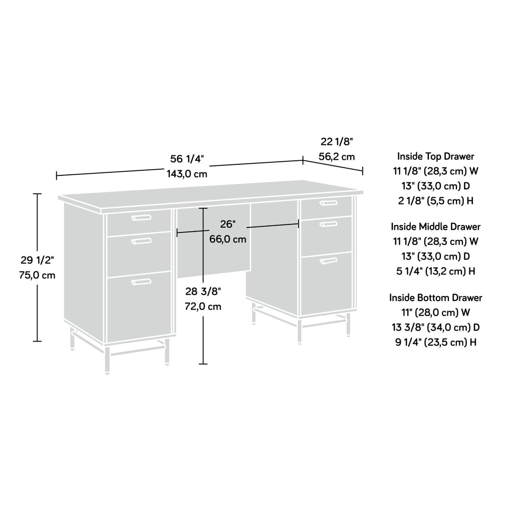 Executive Desk, Brown finish