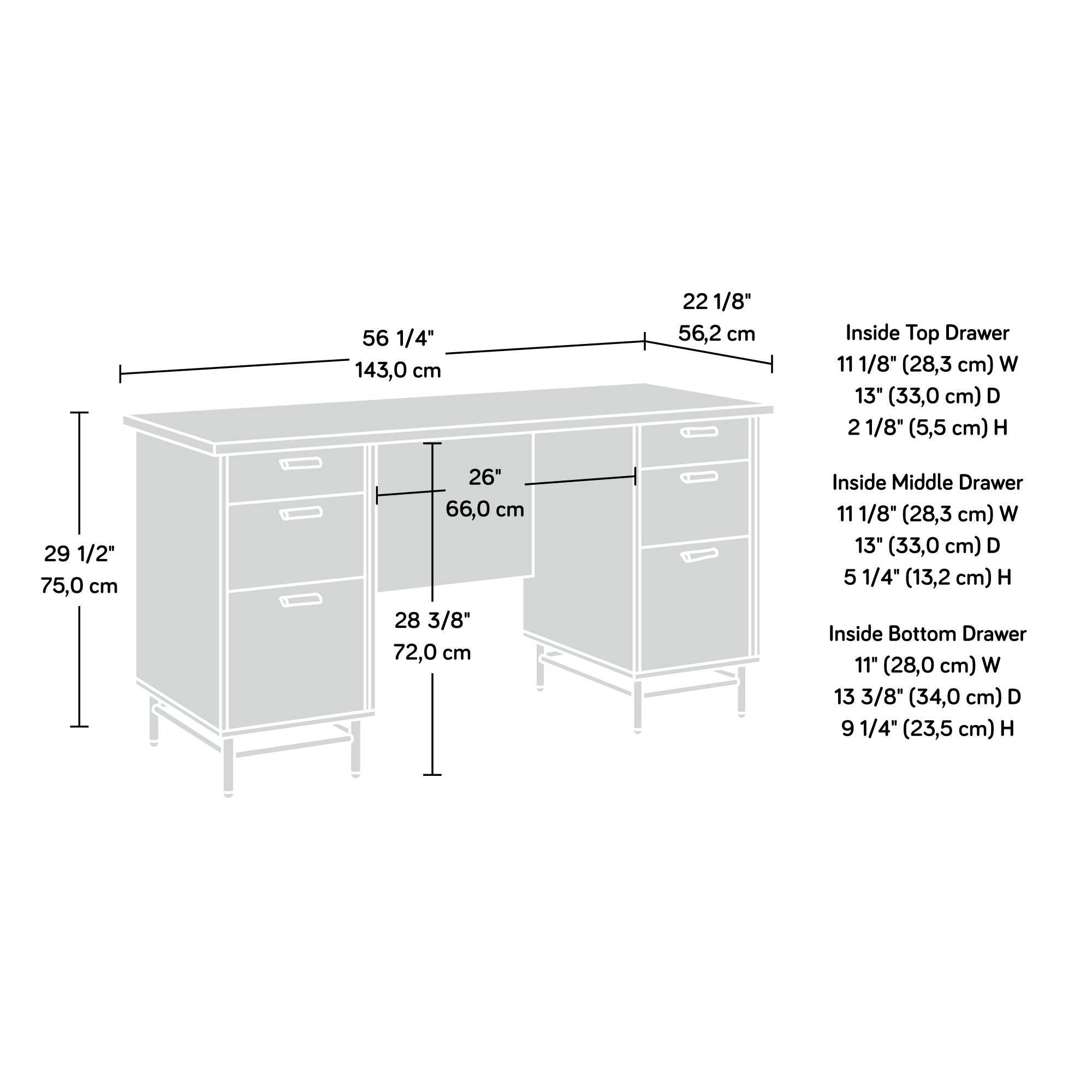Executive Desk, Brown finish
