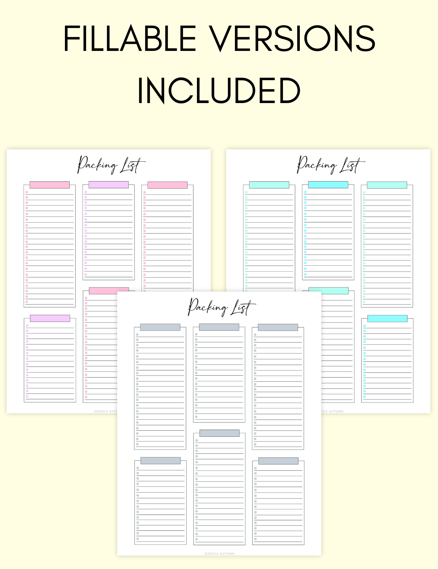 Packing List