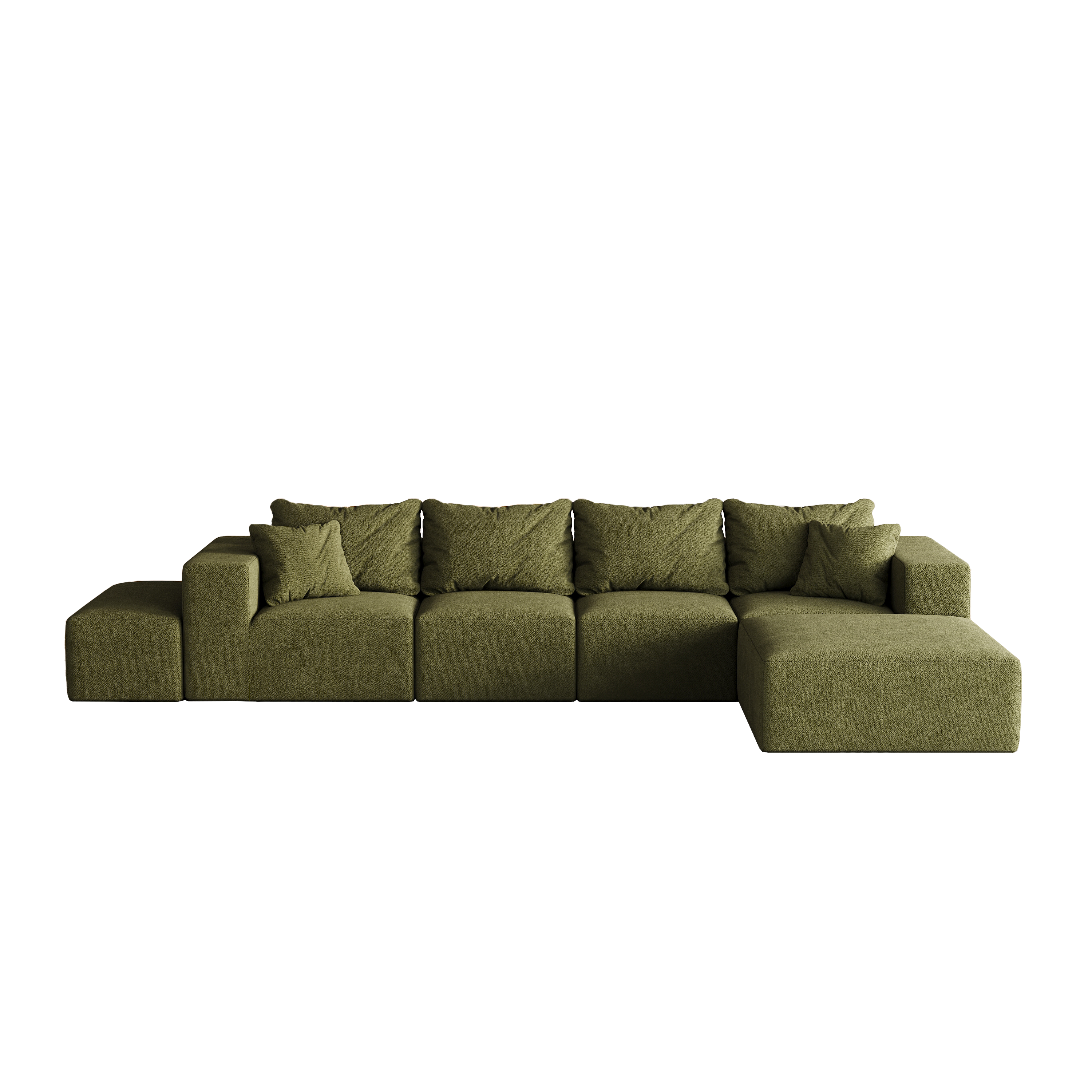 Modern Upholstered Sectional Boneless Couch Set,Modular 132' L Shaped Sectional Living Room Sofa Set With 6 Pillows,Free Combination Sofa Couch for Living Room,Bedroom