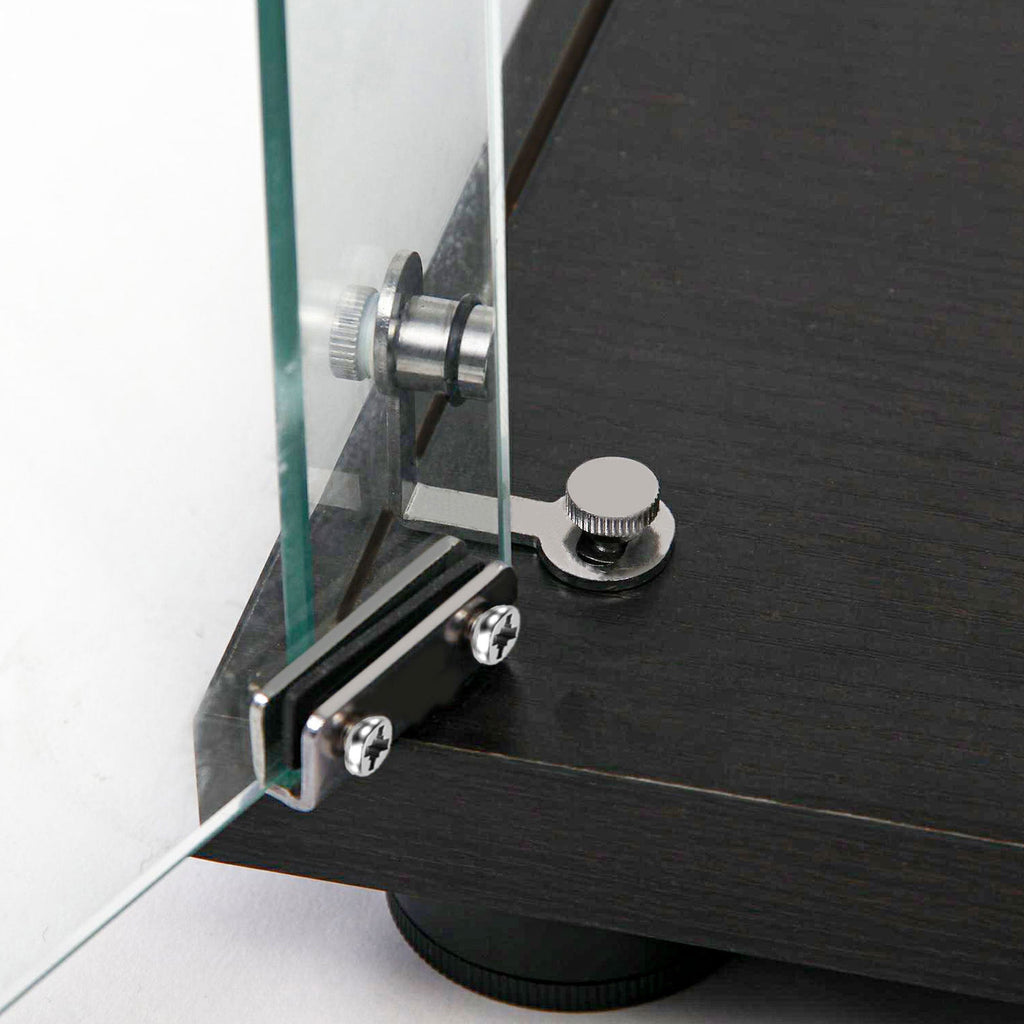 Tempered glass display cabinet,wine cabinet, storage cabinet,file cabinet,with Bluetooth LED strip,can be controlled by remote control or mobile APP,swivel casters,can be placed anywhere, color:black