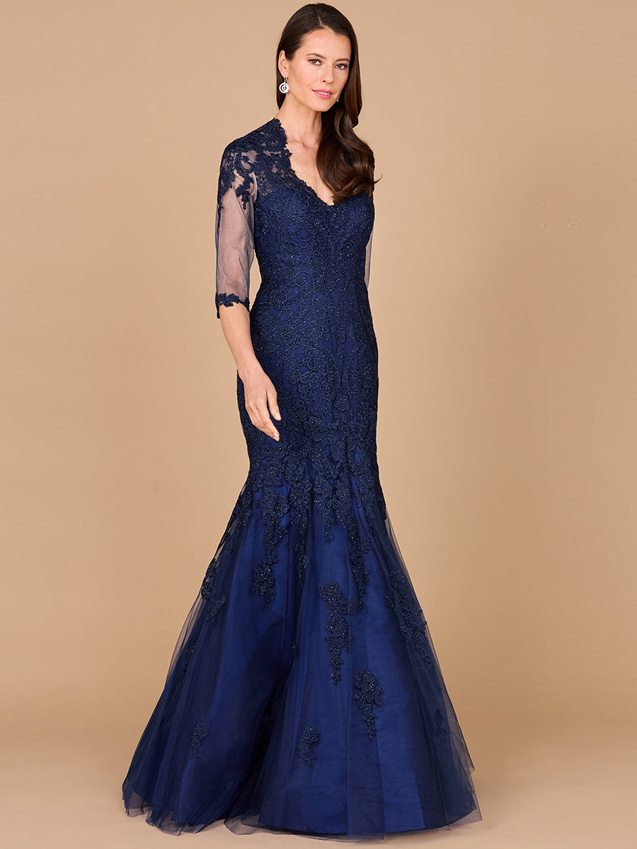 Long Sleeve, Mermaid Lace Gown