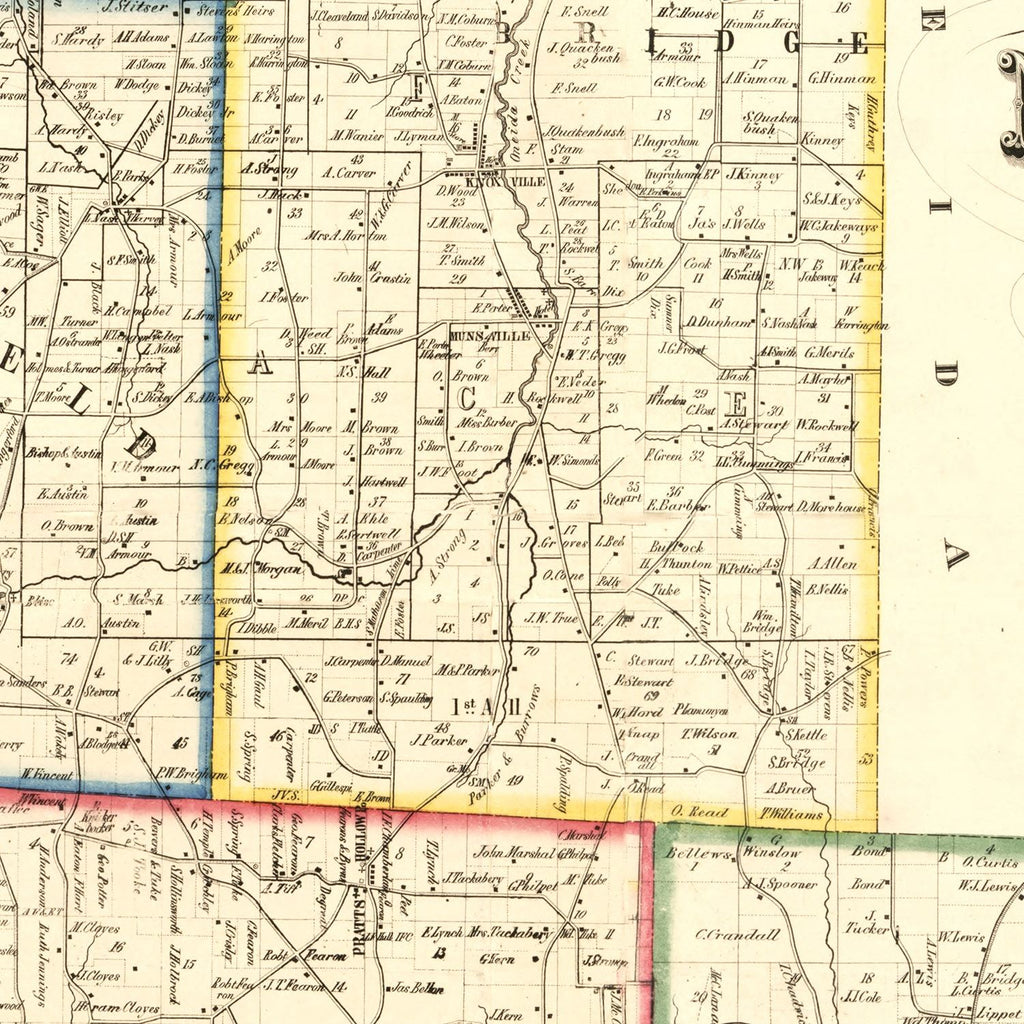 Vintage Map of Madison County, New York 1853