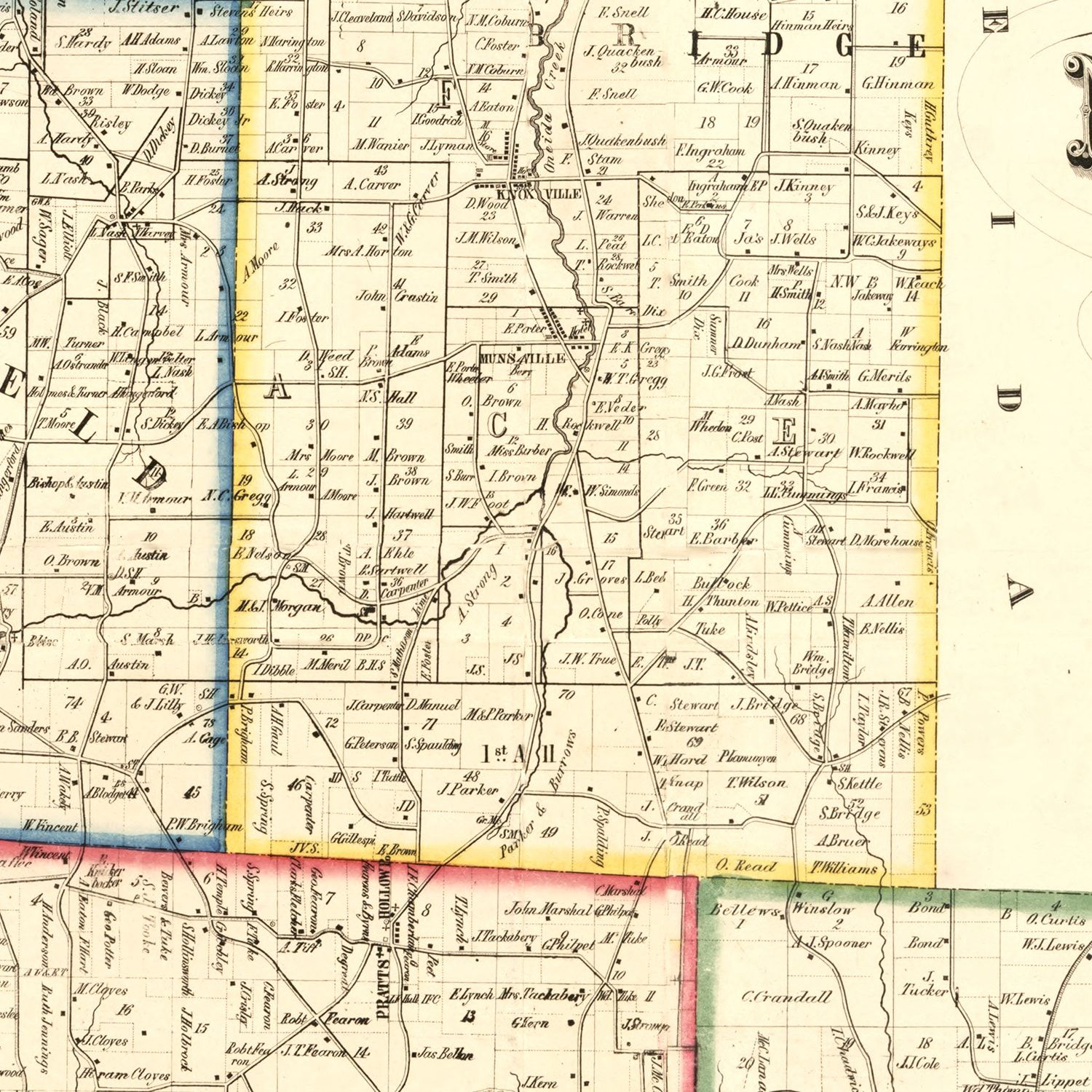 Vintage Map of Madison County, New York 1853