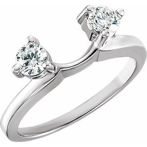14K White 1/2 CTW Lab Grown Diamond Wrap-Style Ring Enhancer