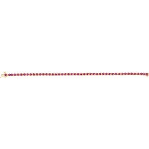 14K Yellow Gold Natural Ruby Line 7" Bracelet – image 3