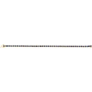 14K Yellow Gold Natural Blue Sapphire Line 7" Bracelet – image 3