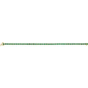 14K Yellow Gold Natural Emerald Line 7" Bracelet – image 3
