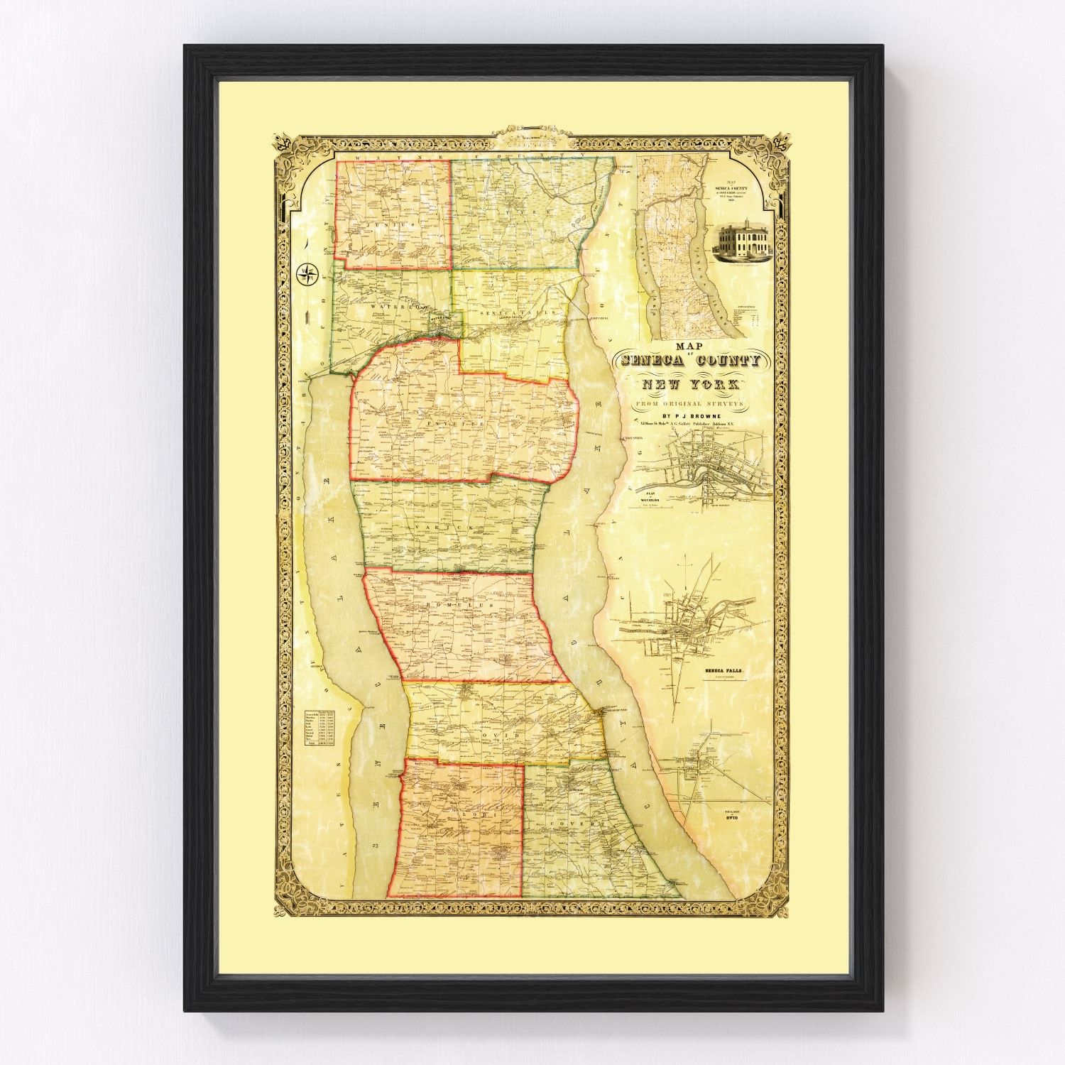 Vintage Map of Seneca County, New York 1858