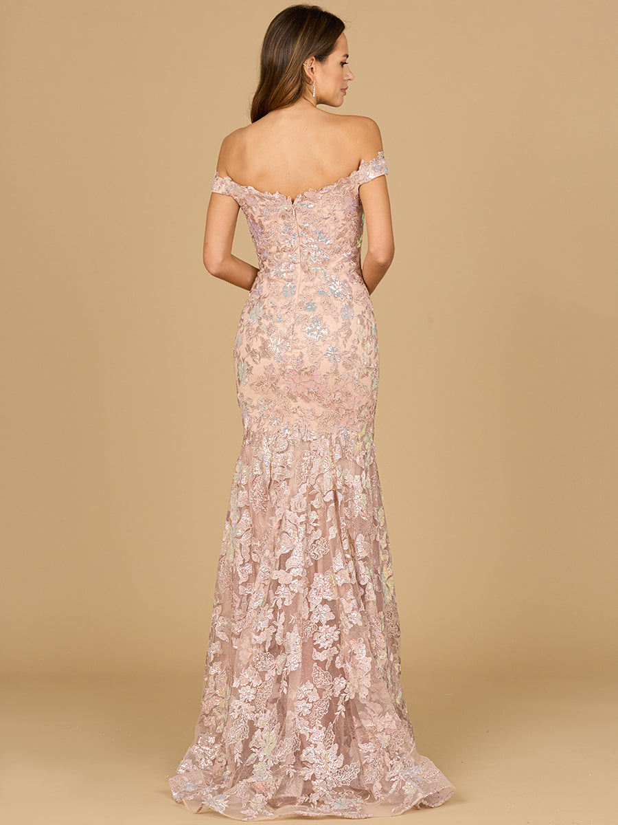 Off Shoulder Mermaid Beaded Gown