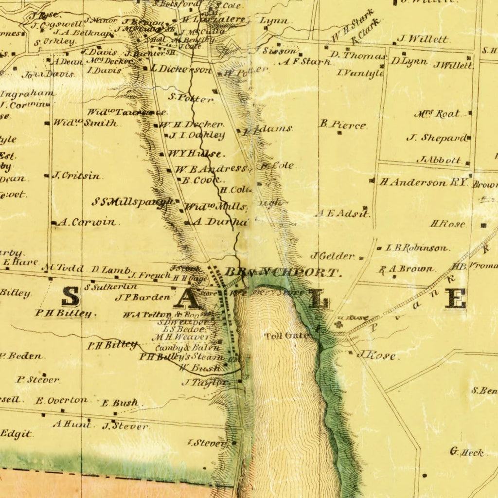 Vintage Map of Yates County, New York 1855