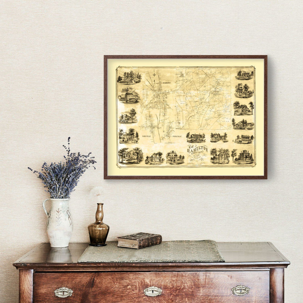 Vintage Map of Madison County, New York 1858