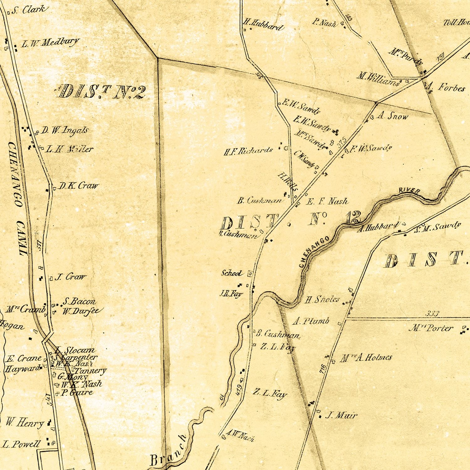 Vintage Map of Madison County, New York 1858