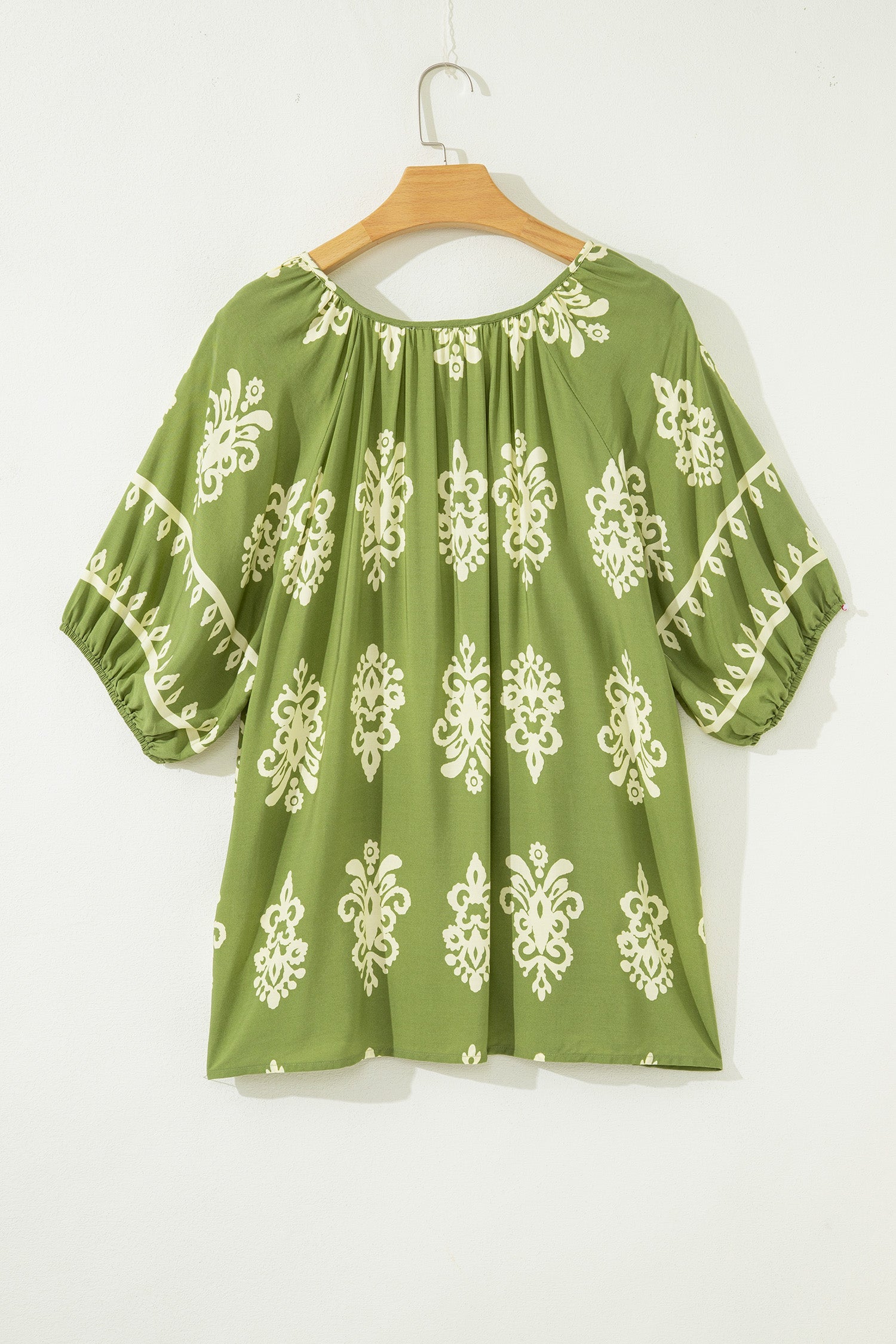Plus Size Floral Boho Chic Notch V-Neck Top