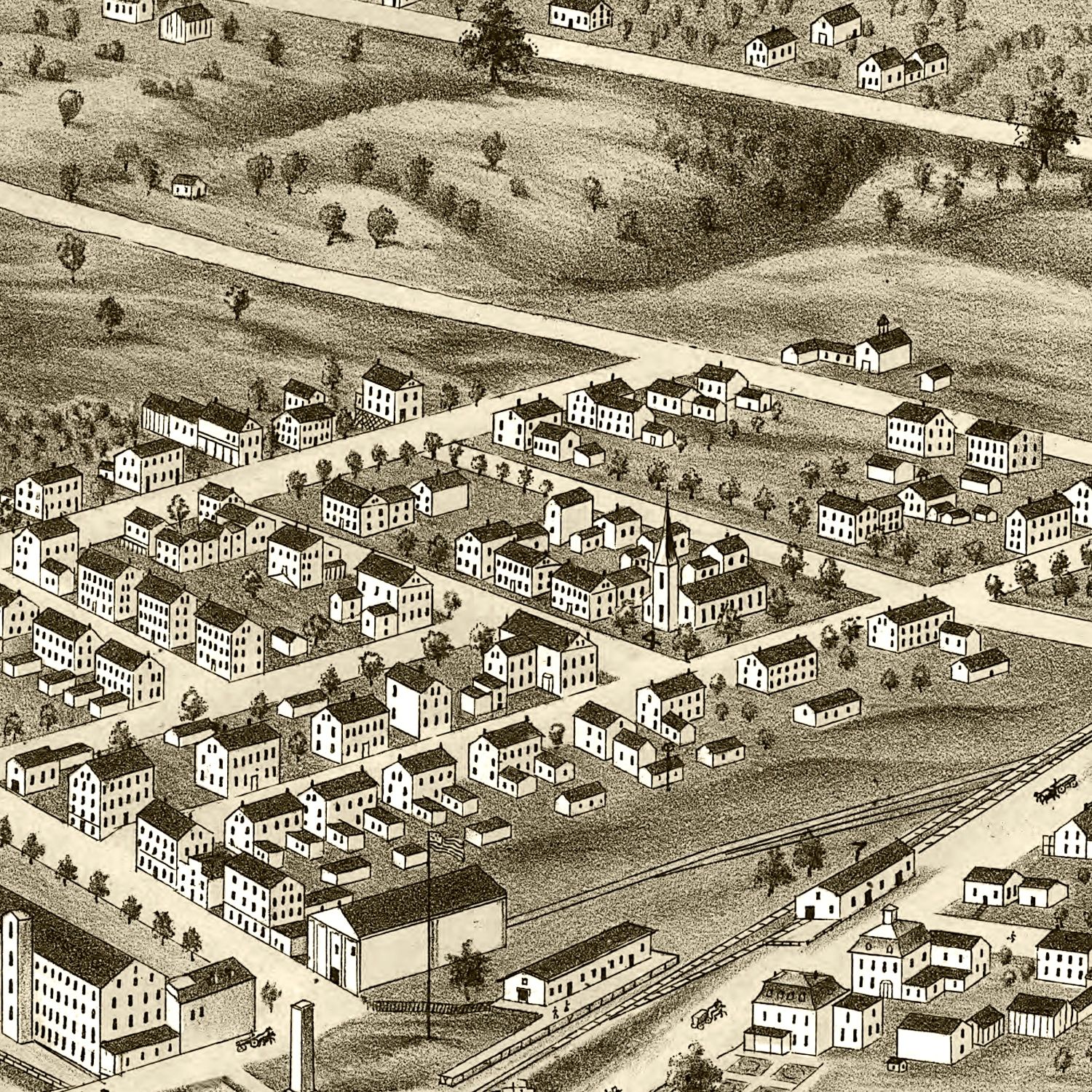Vintage Map of Salmon Falls, New Hampshire 1877