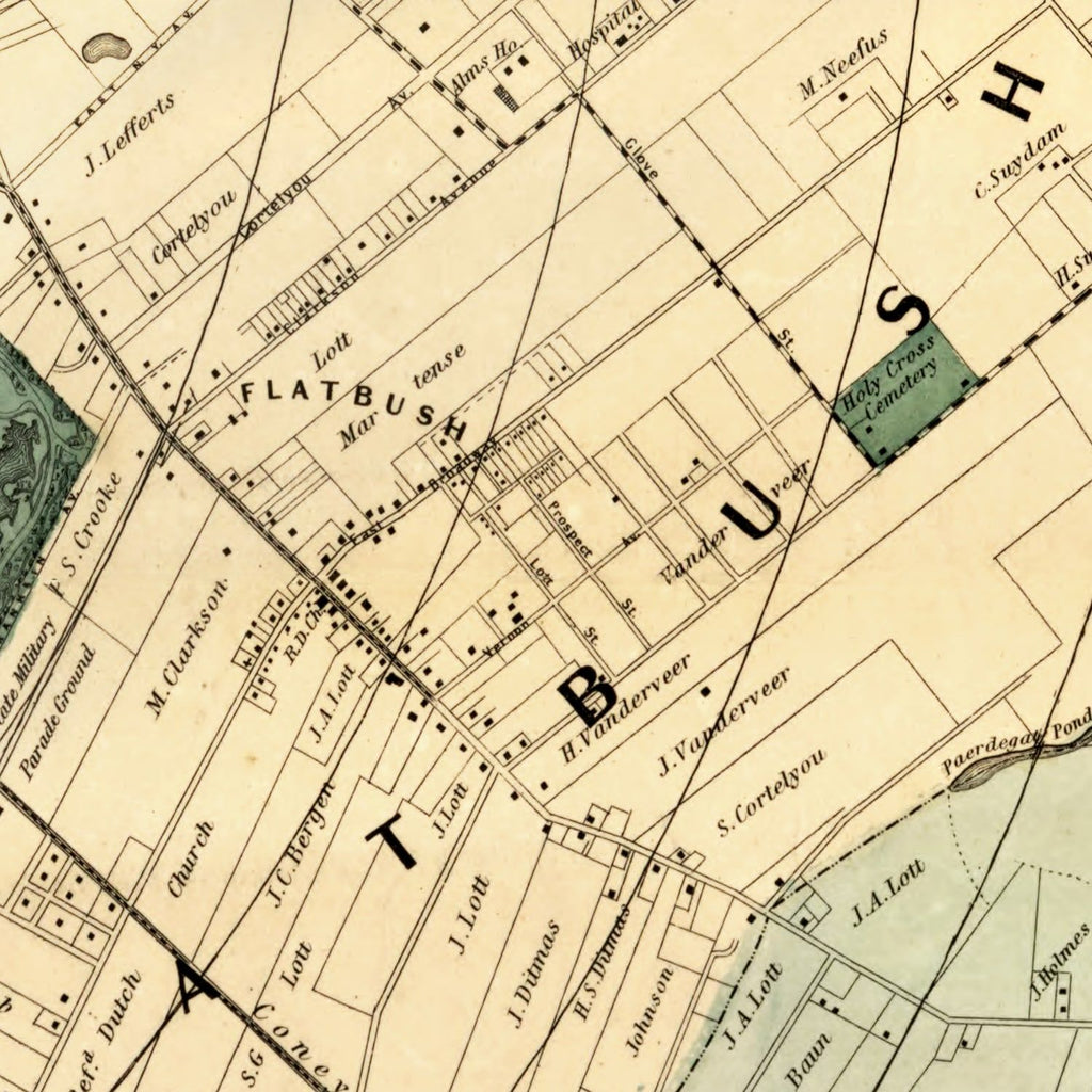 Vintage Map of Kings County, New York 1868