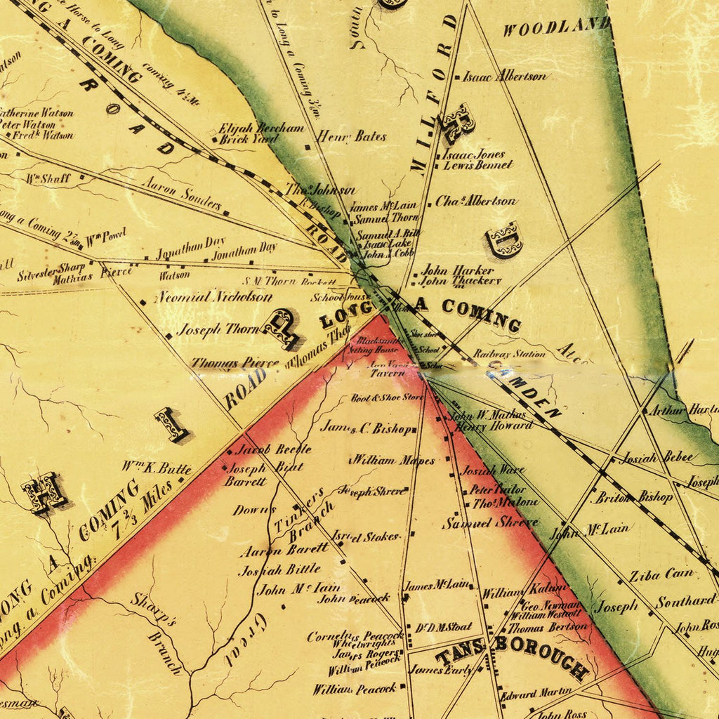 Vintage Map of Camden County, New Jersey 1857