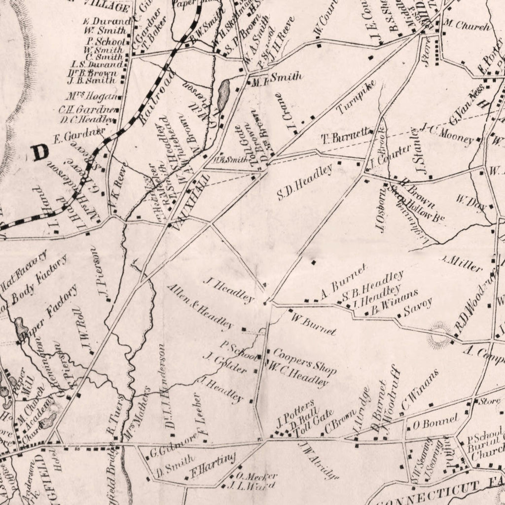 Vintage Map of Essex County, New Jersey 1850