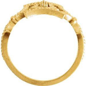 14K Yellow Gold .08 CTW Diamond Granulated Ring