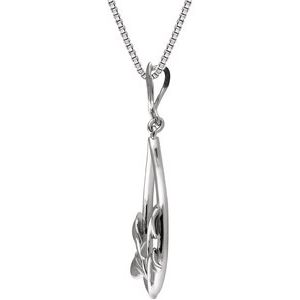 14K White Gold .05 CTW Natural Diamond Floral 18" Necklace