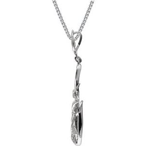 14K White Gold 1/10 CTW Natural Diamond Floral 18" Necklace