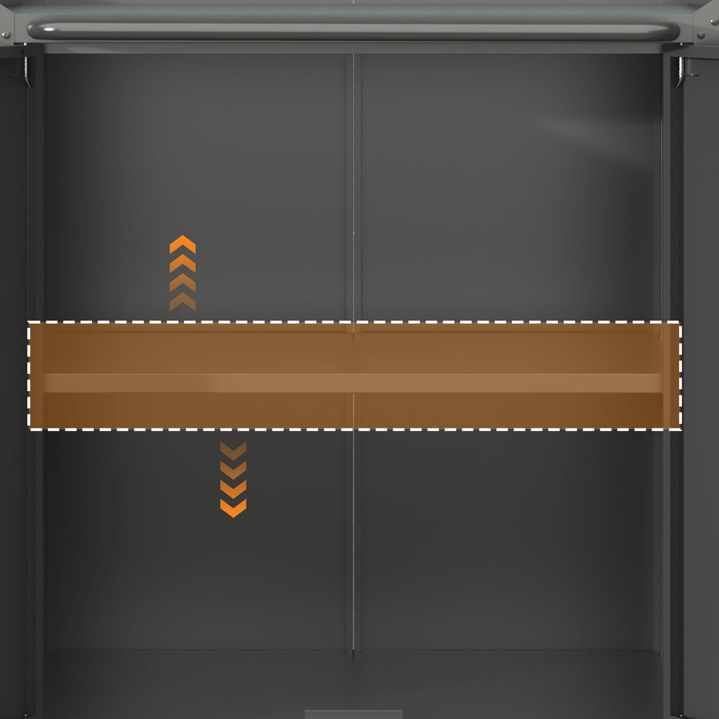 Heavy-Duty Metal Garage Storage Cabinet with Wheels - Sturdy Tool Storage Solution in Black Steel, 29.53x17.72x34.65 inches