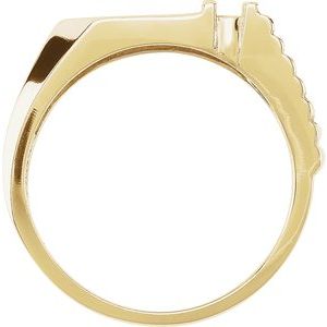 14K Yellow Gold 1/5 CTW Natural Diamond 10.5x10 mm Geometric Signet Ring