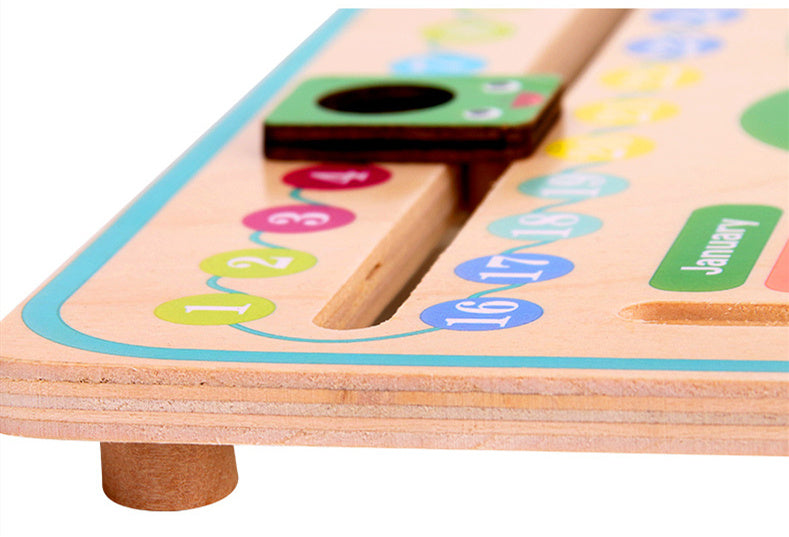 Wooden Calendar Clock – Educational Learning Toy for Kids