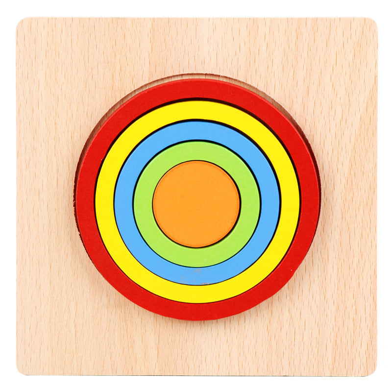 Wooden Geometric Shape Puzzle – Educational Cognitive Toy for Kids