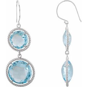 Sterling Silver 12 mm & 16 mm Round Rope Design Earring Mounting