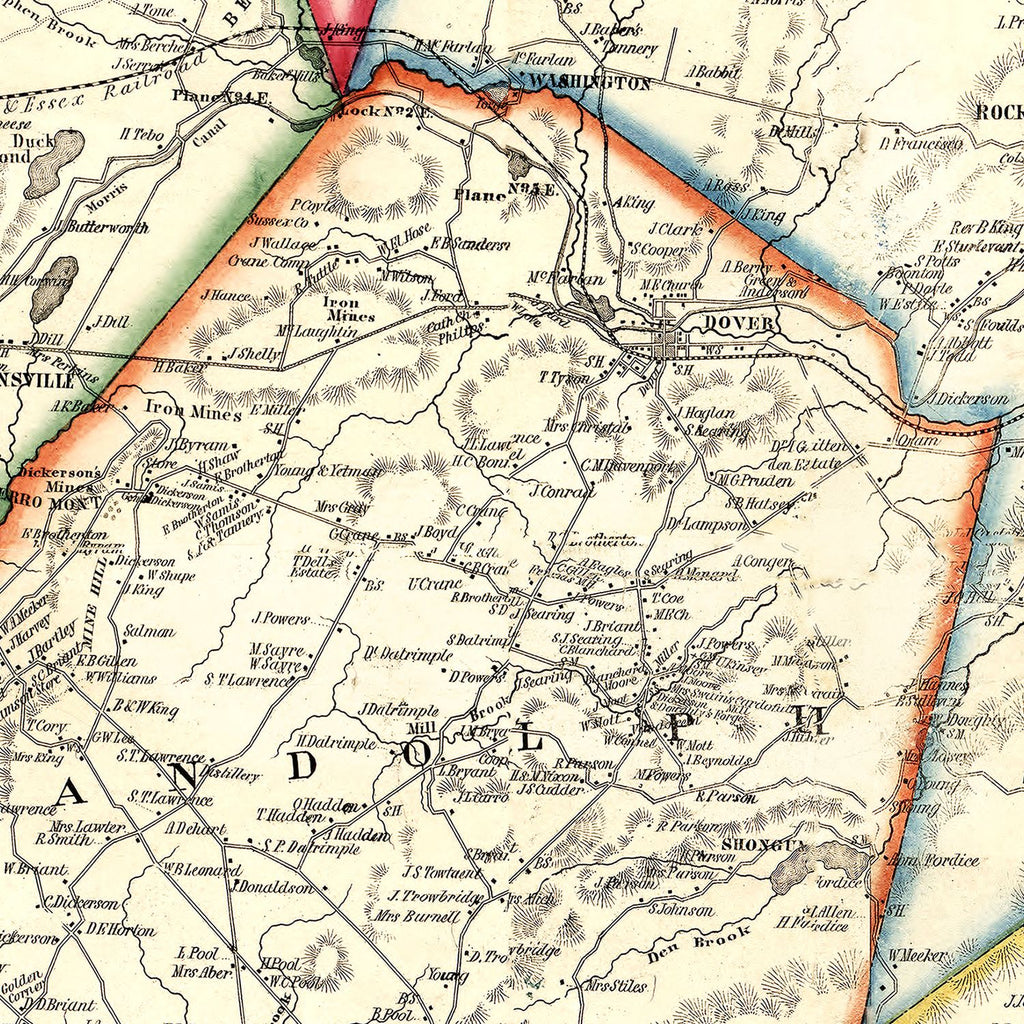 Vintage Map of Morris County, New Jersey 1853