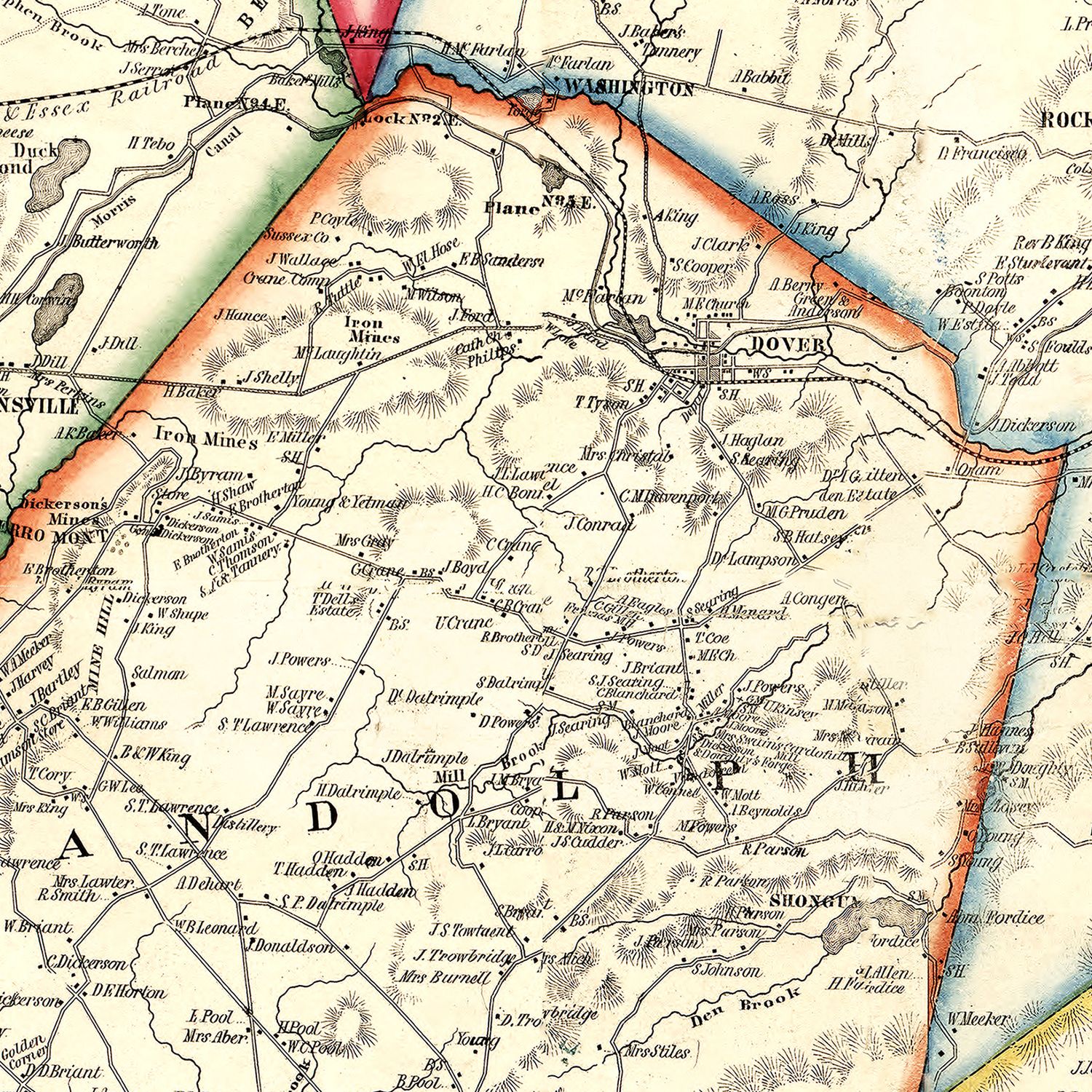 Vintage Map of Morris County, New Jersey 1853