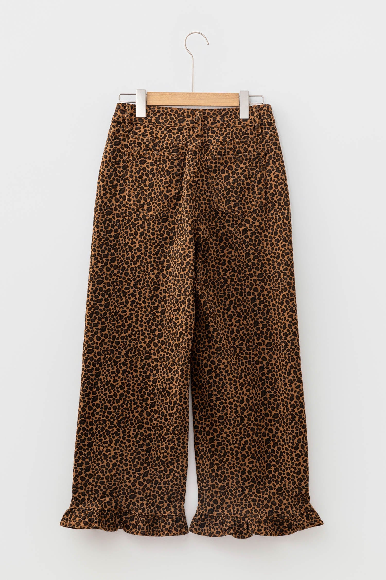 Leopard Ruffle Hem Shift Jeans