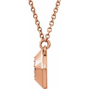 14K Rose Gold .08 CTW Natural Diamond Geometric 16.5" Necklace