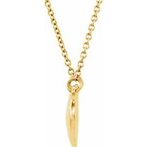 14K Yellow Gold .02 CTW Natural Diamond Domed 16 1/2" Necklace