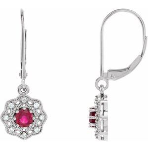 14K White Gold 4 mm Round 1/10 CTW Natural Diamond Semi-Set Earrings