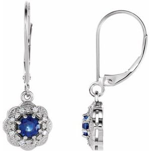 14K White Gold 4.1 mm Round 1/10 CTW Natural Diamond Semi-Set Earrings