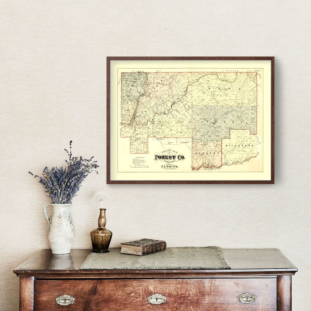 Vintage Map of Forest County, Pennsylvania 1876